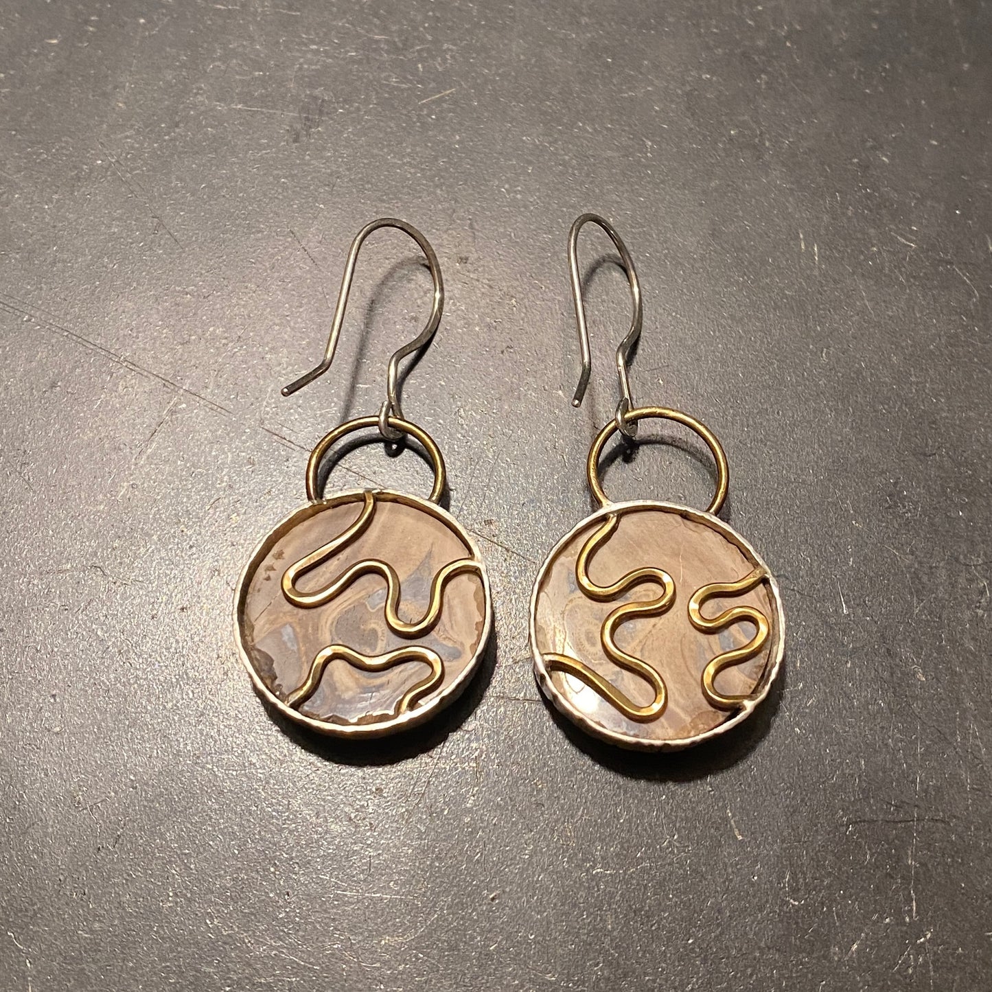 Jasper Earrings with Brass Back