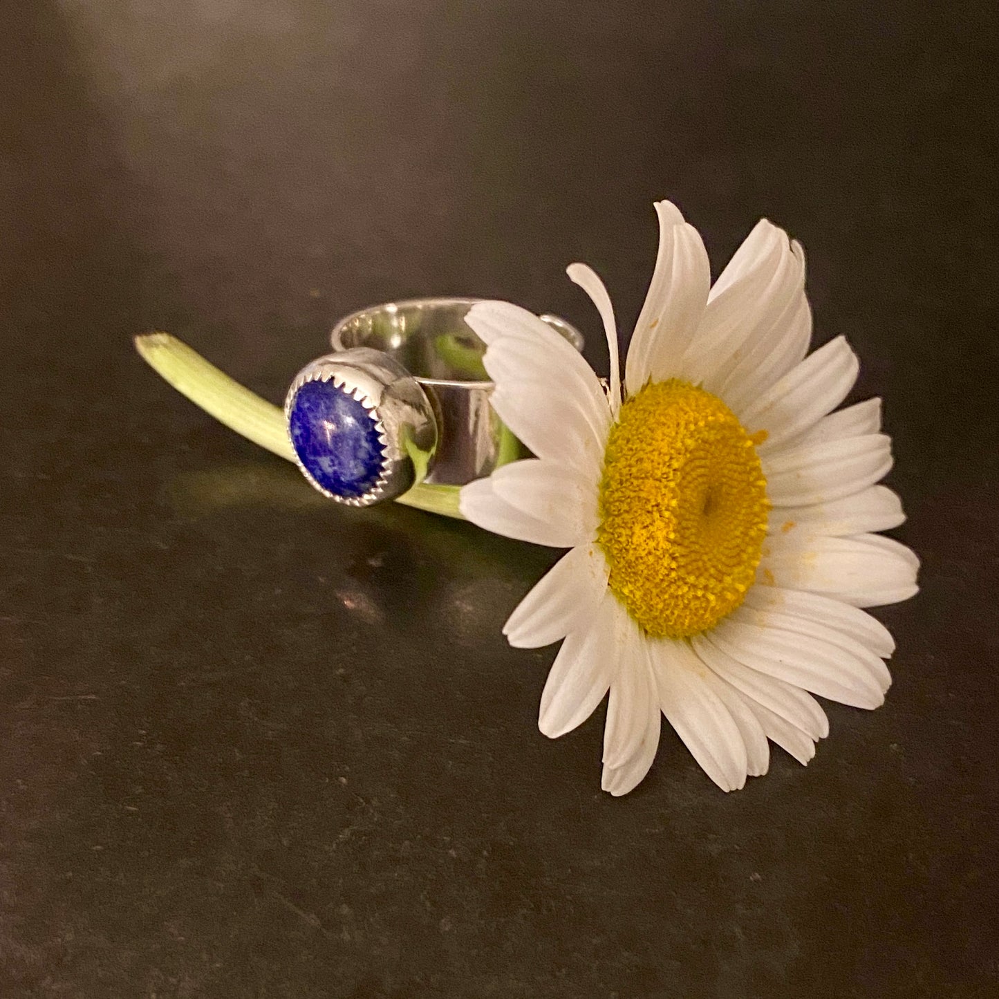 Lapis Button Ring