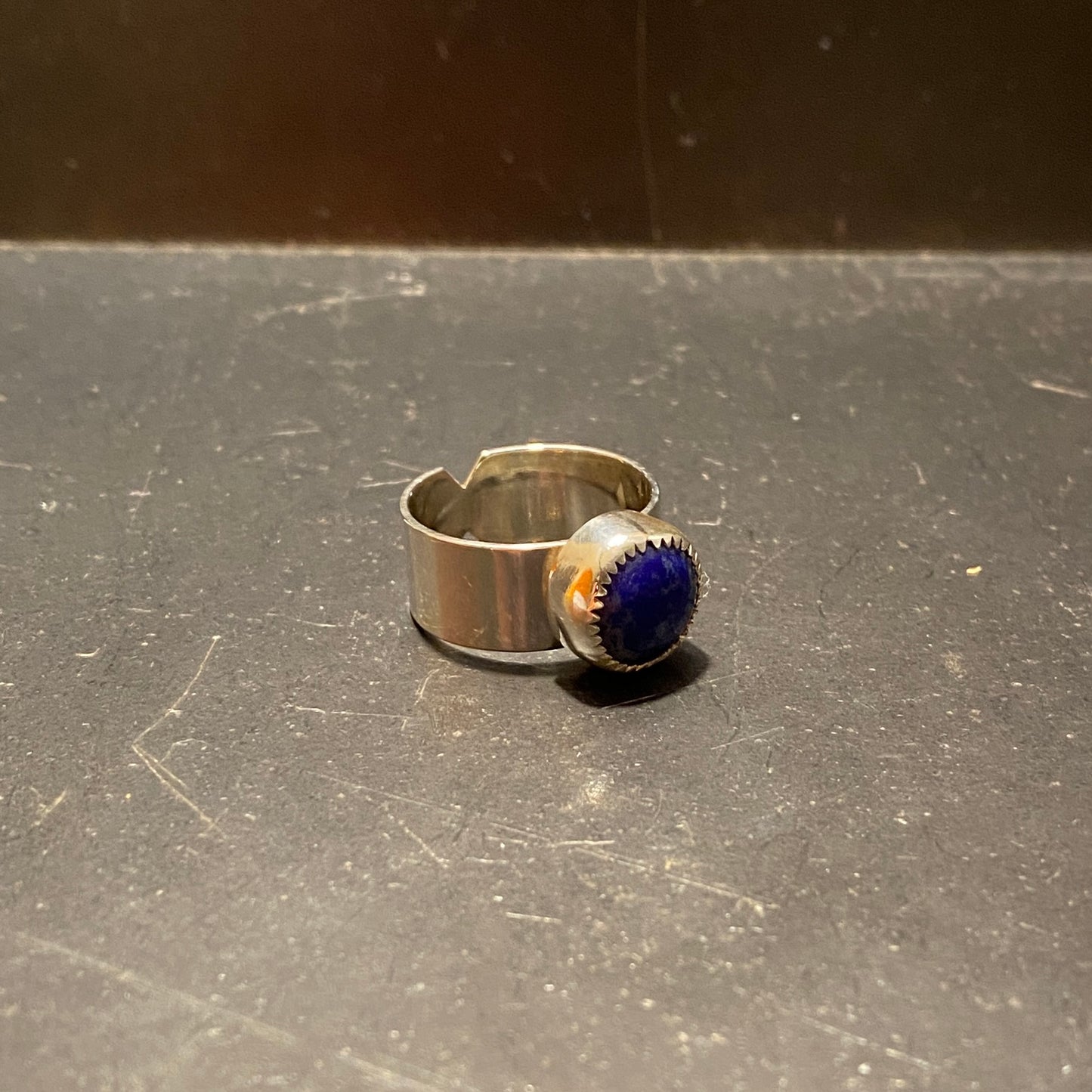 Lapis Button Ring