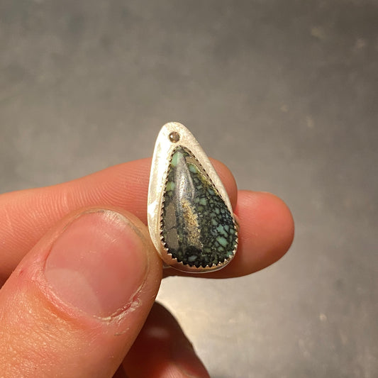 Varscite and Smoky Quartz Ring