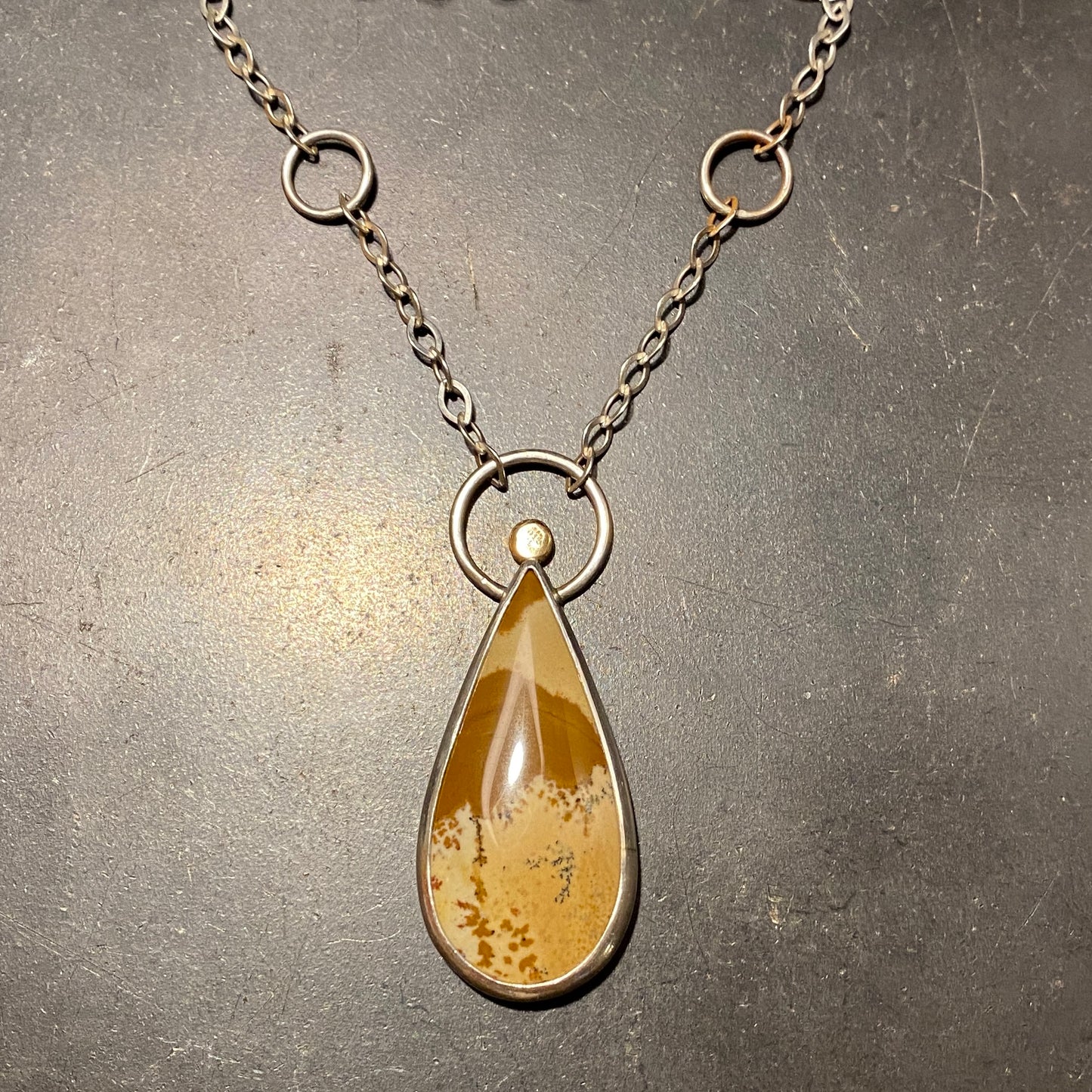Jasper Pendant with Gold Sun
