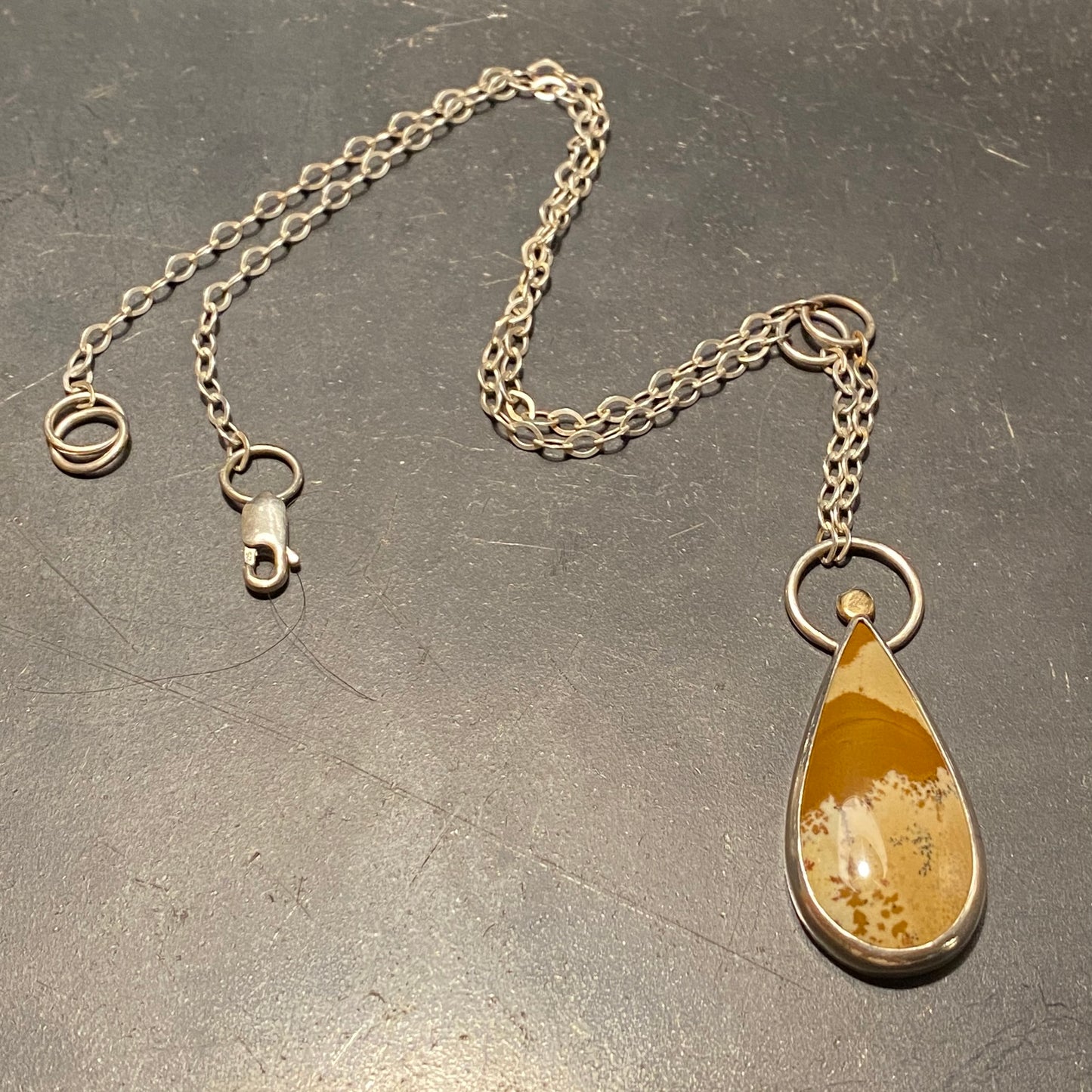 Jasper Pendant with Gold Sun