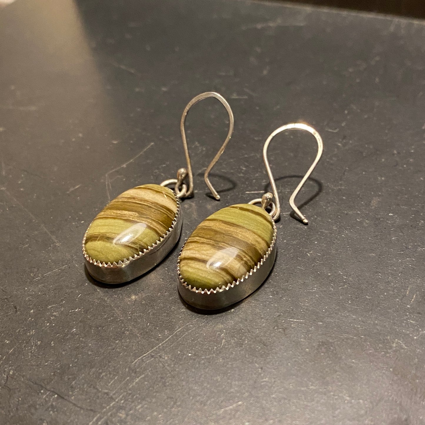 Jasper Earrings with Brass Back