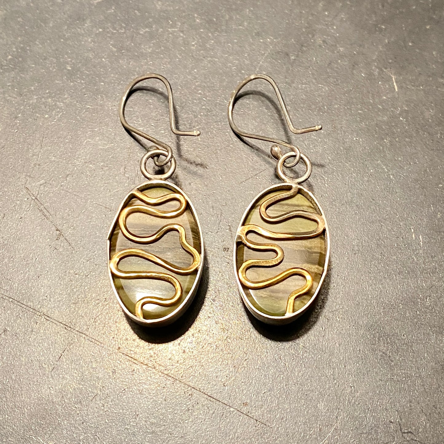 Jasper Earrings with Brass Back