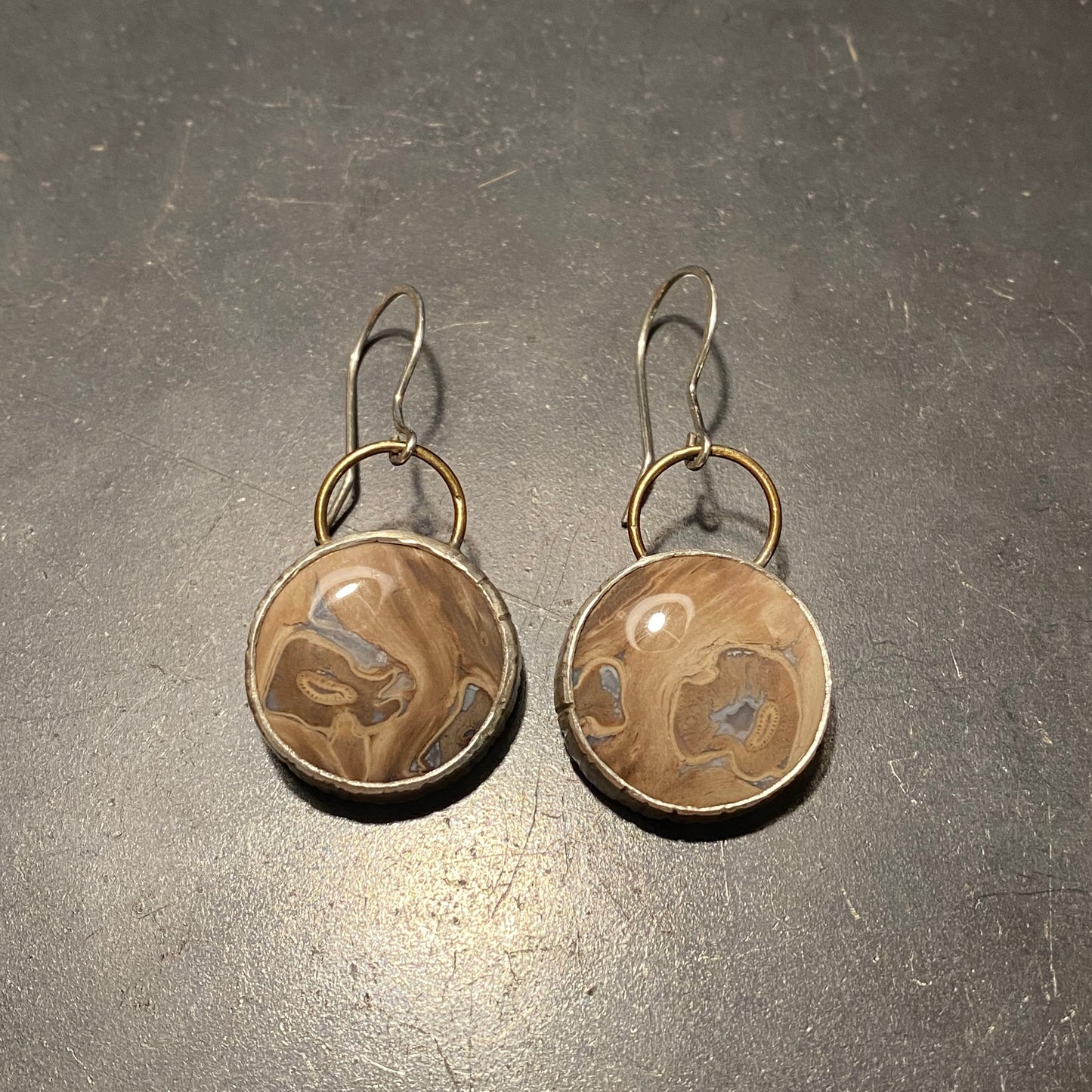 Jasper Earrings with Brass Back