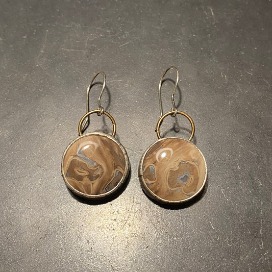 Jasper Earrings with Brass Back
