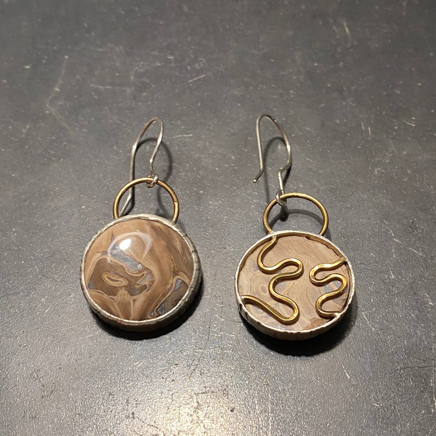 Jasper Earrings with Brass Back