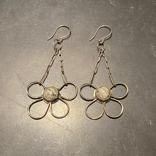 White Buffalo Petal Earrings